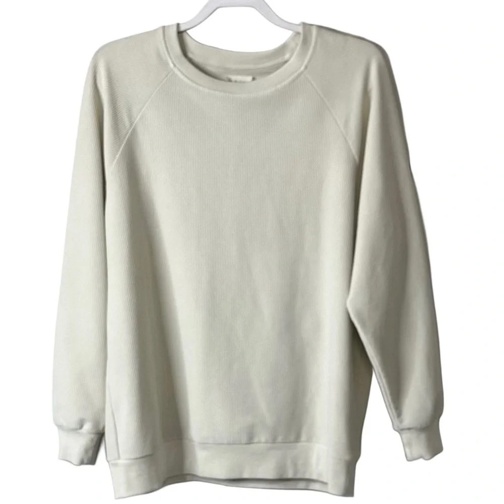 Altar'd State Women's Oversized Crewneck Ribbed Sweater Cream Size S‎